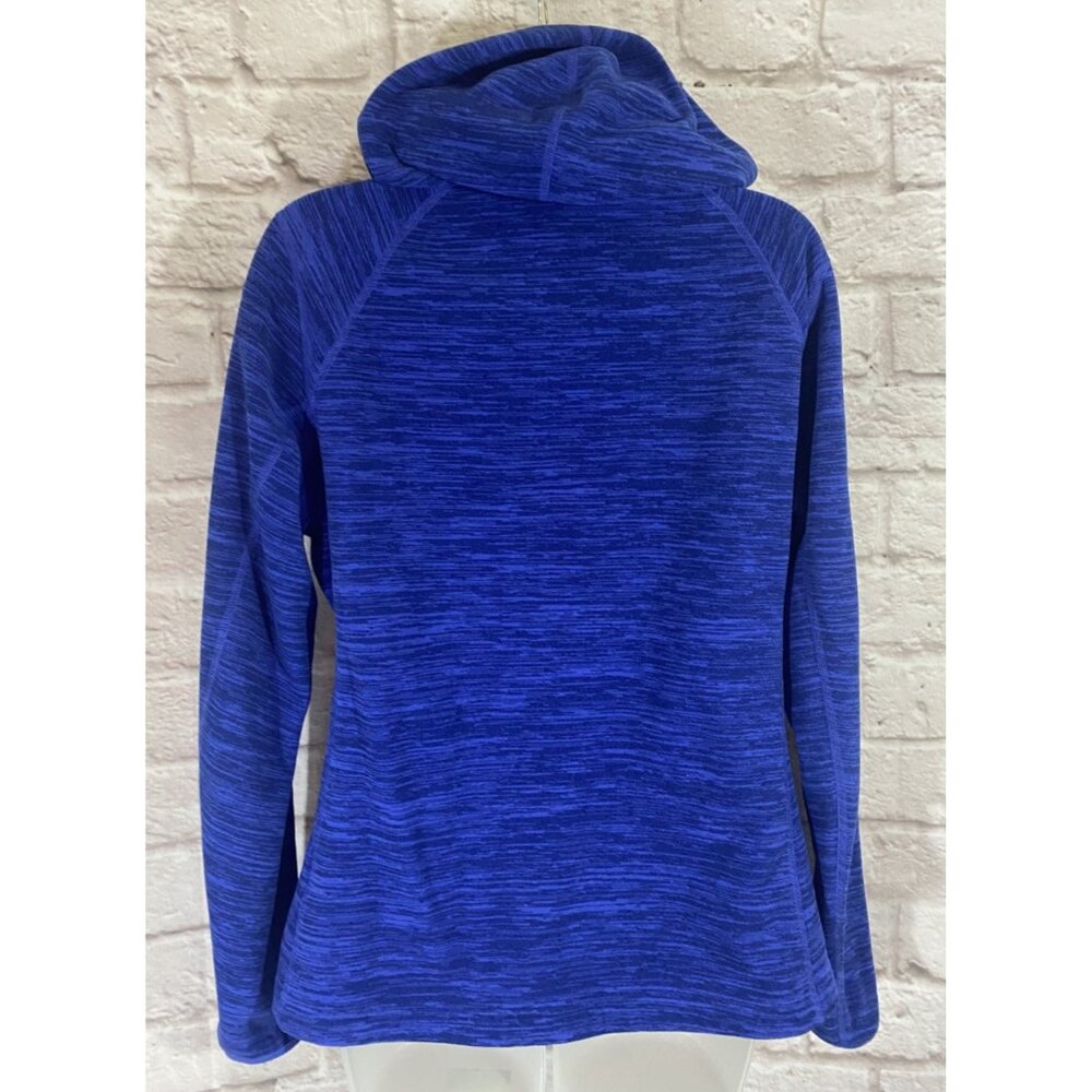 The North Face Fleece Jacket Womens Large Cobalt Zipper Hood Pockets - Picture 3 of 15